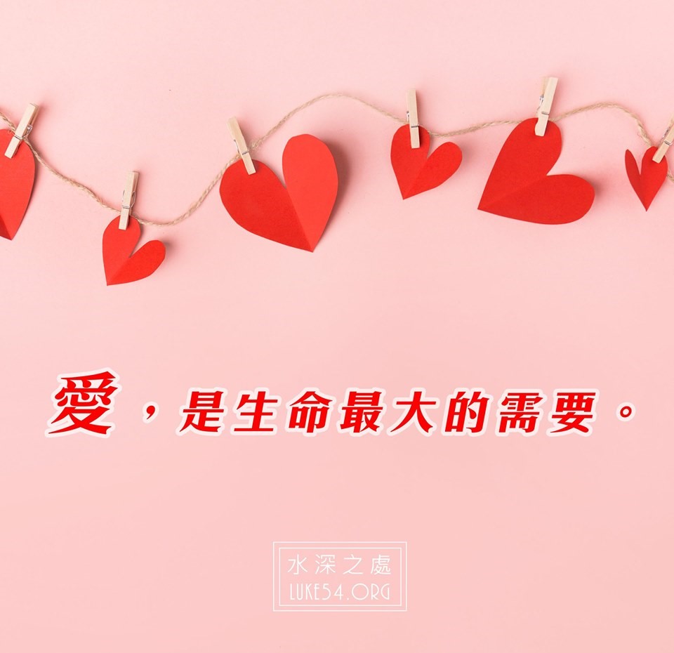 【水深LINE精選】愛，是生命最大的需要