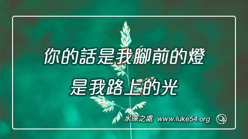 你的話是我腳前的燈，是我路上的光