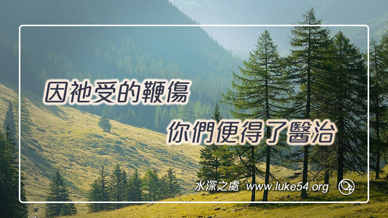 因祂受的鞭傷,你們便得了醫治