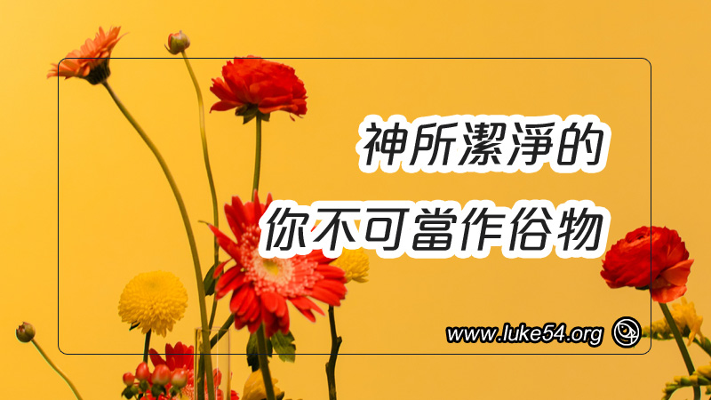 神所潔淨的,你不可當作俗物