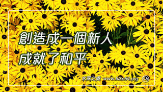 創造成一個新人,成就了和平