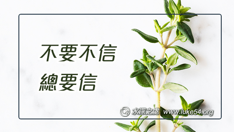 不要不信,總要信