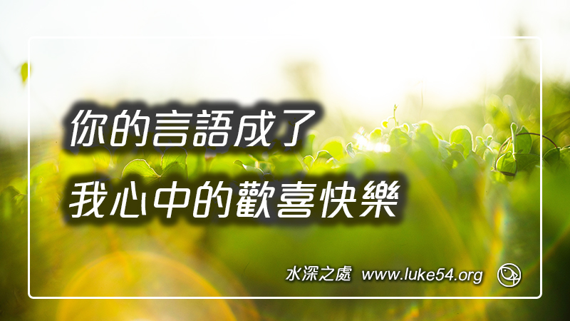 你的言語成了我心中的歡喜快樂