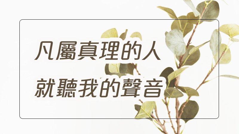 凡屬真理的人,就聽我的聲音