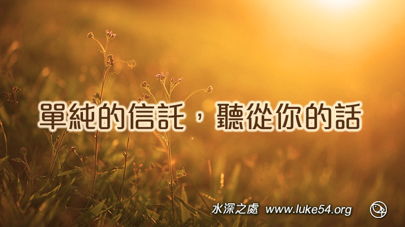 單純的信託，聽從你的話