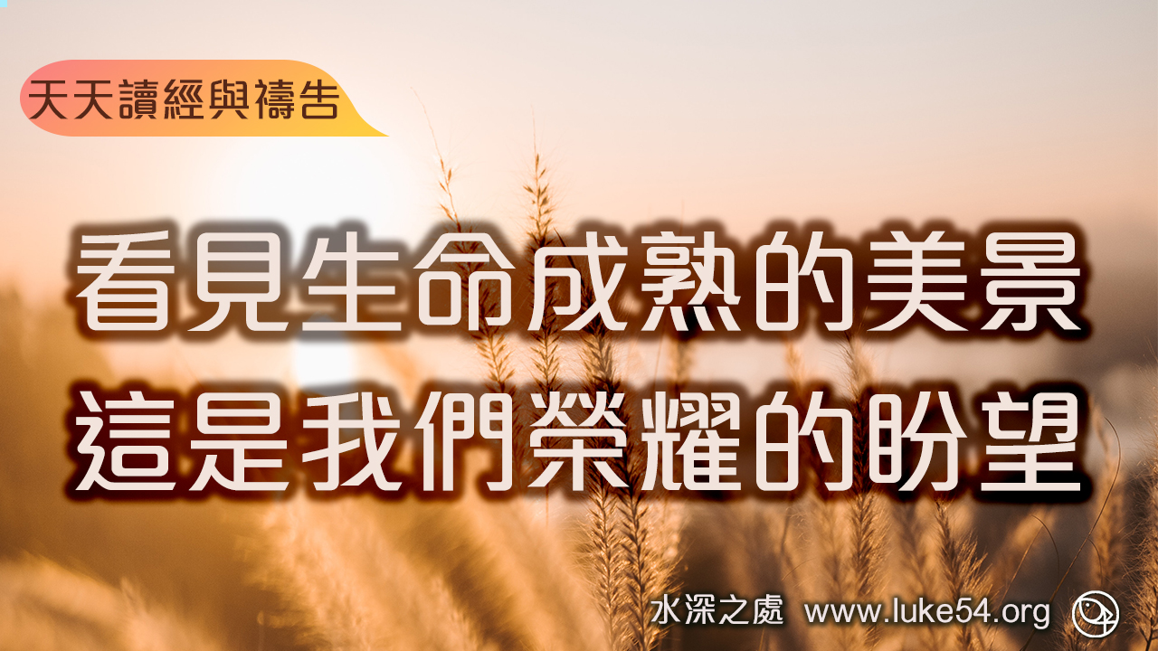 看見生命成熟的美景,這是我們榮耀的盼望