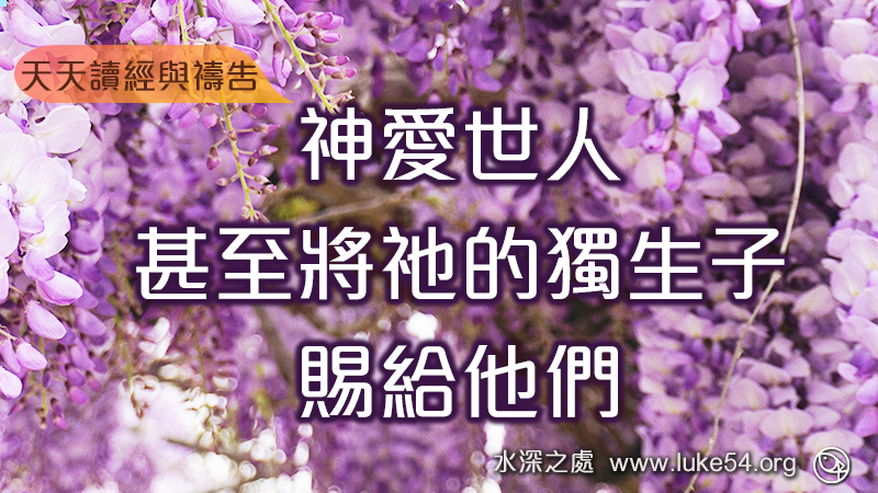 神愛世人,甚至將祂的獨生子賜給他們