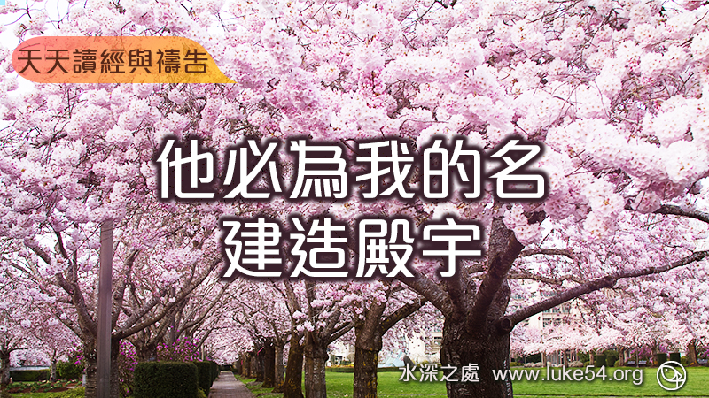 他必為我的名建造殿宇;我必堅定他的國位,直到永遠