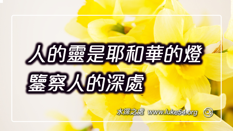 人的靈是耶和華的燈，鑒察人的深處