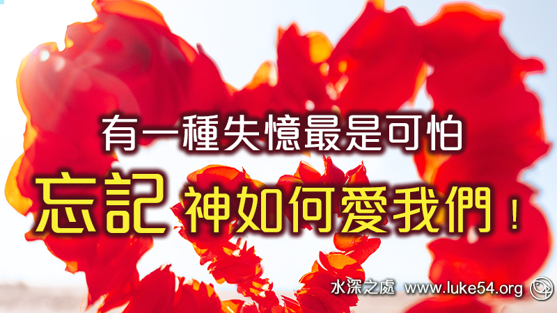 有一種失憶最是可怕,忘記了神如何愛我們!
