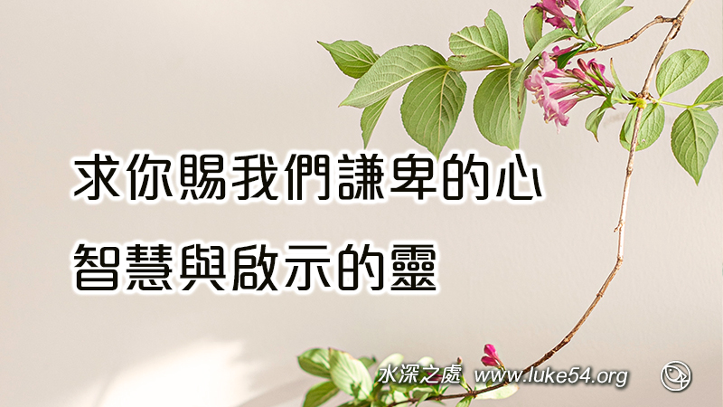 求你賜我們謙卑的心,智慧與啟示的靈