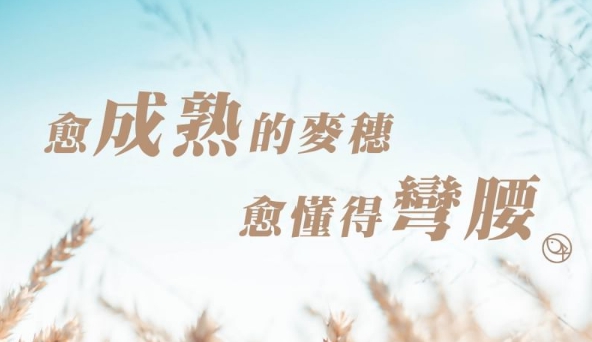 愈懂得彎腰,才會愈成熟