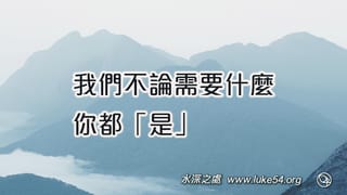 我們不論需要什麼,你都「是」