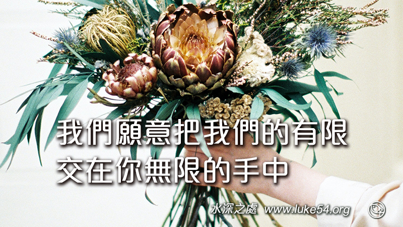 我們願意把我們的有限,交在你無限的手中