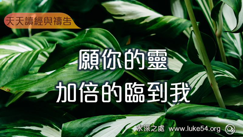 願你的靈加倍的臨到我