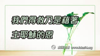 我們得救乃是藉著主耶穌的恩