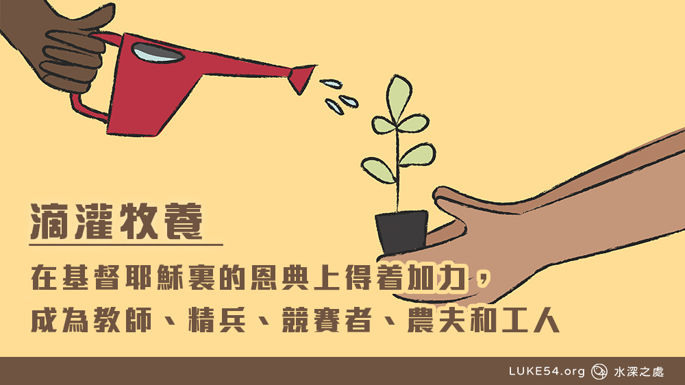 在基督耶穌裏的恩典上得着加力,成爲教師、精兵、競賽者、農夫和工人