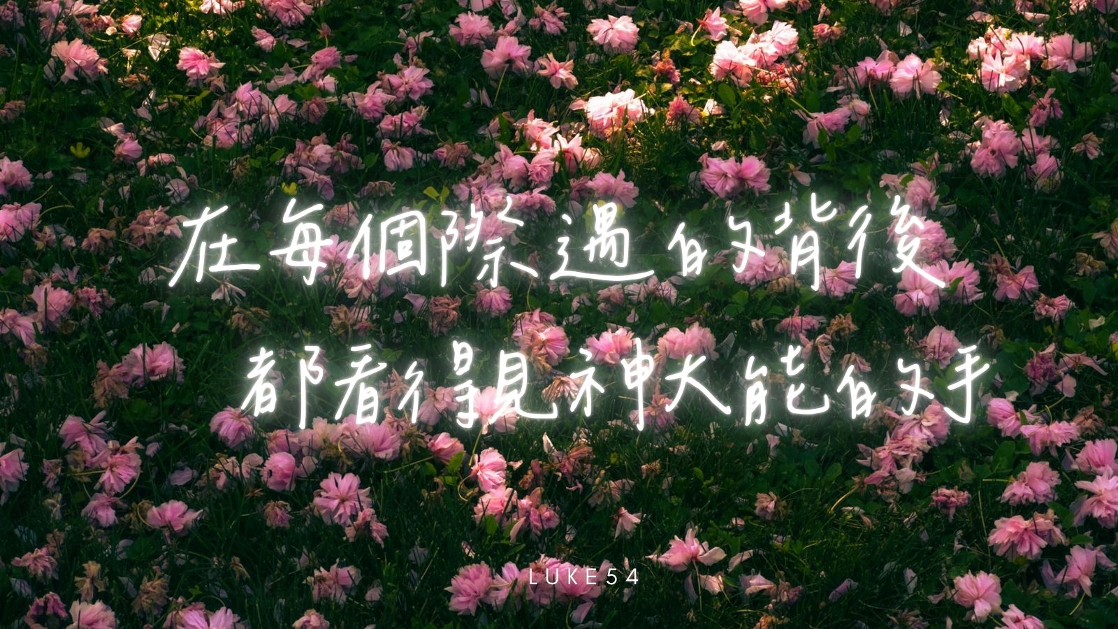 人生不是偶然、巧合、與運氣的加總,在每個際遇的背後,都看得見神大能的手
