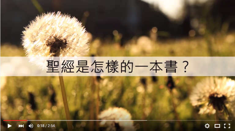 【影片】聖經是怎樣的一本書?用三個字告訴你
