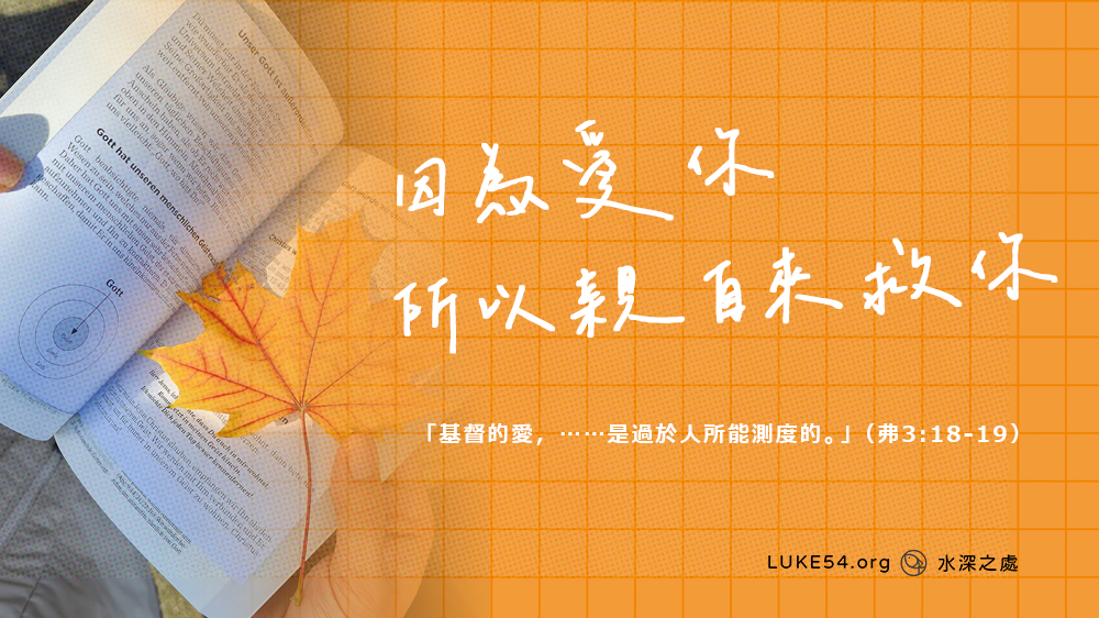 因為愛你，所以親自來救你