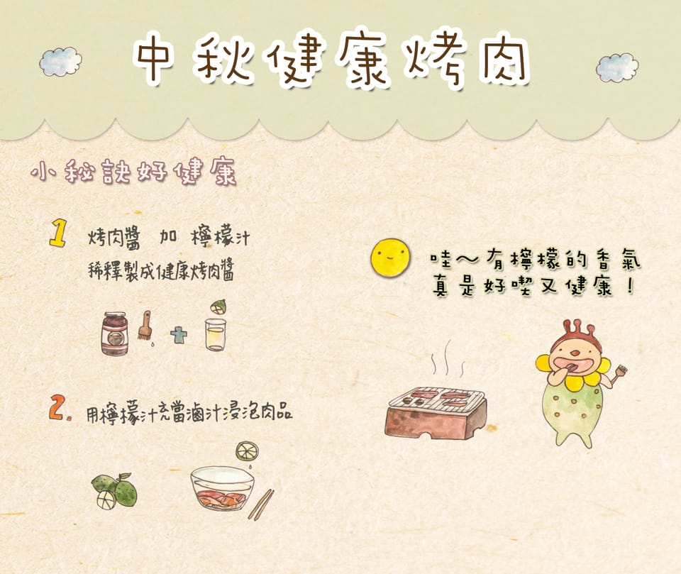 【愛筵廚房】檸檬:中秋烤肉,健康小秘訣