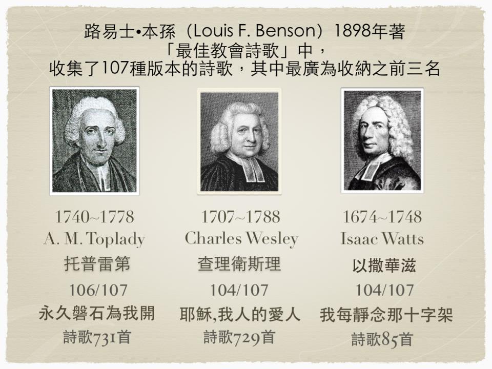 信與見:詩歌與詩人的故事(三)百年前最佳教會詩歌1