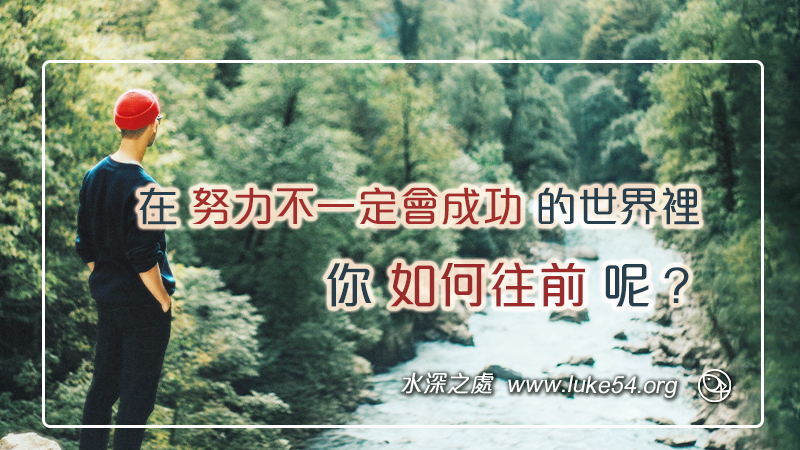在努力不一定會成功的世界裡，你如何往前呢？