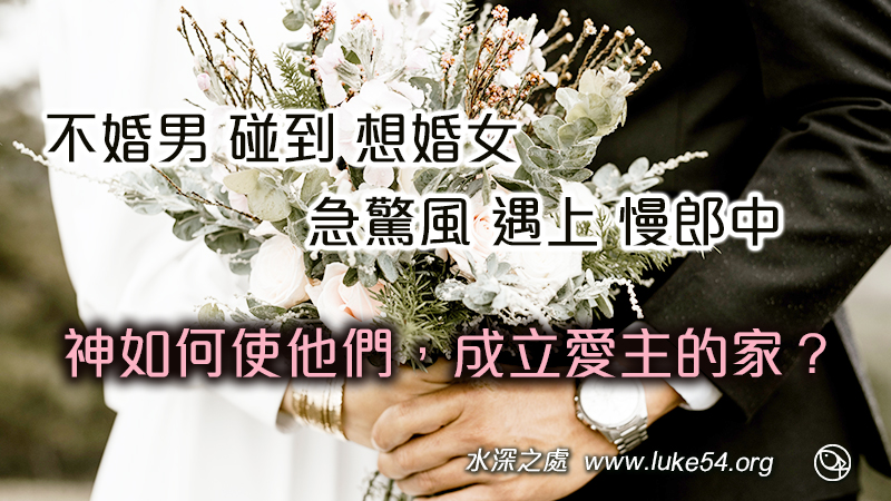 不婚男碰到恐男症女，急驚風遇上慢郎中，神的安排何等奇妙？他們怎麼聯調為一，成立一個愛主的家庭。來看看他們的見證